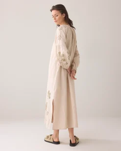 A-line dress in linen blend