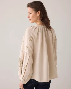 A-line top with embroidery