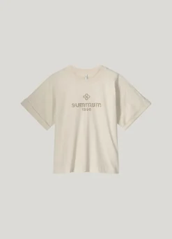 Artwork T-shirt with embroidered logo