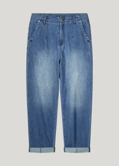 Barrel-fit stretch jeans