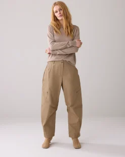Barrel-fit trousers with puff effect