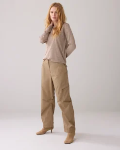 Barrel-fit trousers with puff effect