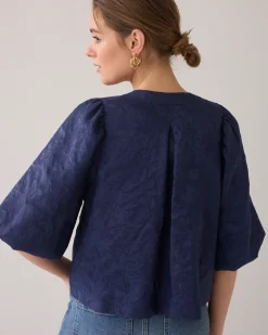 Blouse jacket with bow fastening