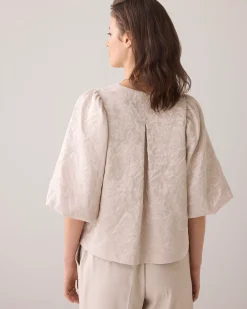 Blouse jacket with bow fastening