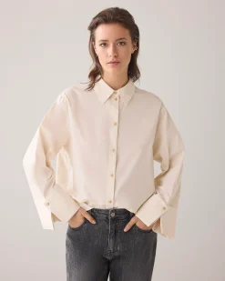Blouse with wide cuffs