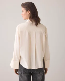 Blouse with wide cuffs