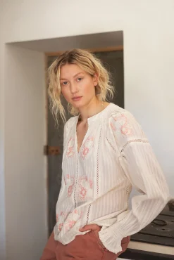 Bohemian blouse with flowers