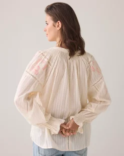 Bohemian blouse with flowers