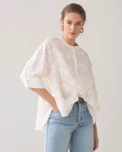 3D blouse with flowers