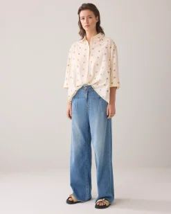 3D blouse with flowers