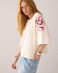 Hand-embroidered boxy jumper