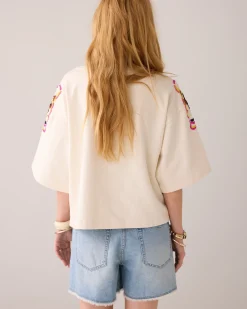 Hand-embroidered boxy jumper
