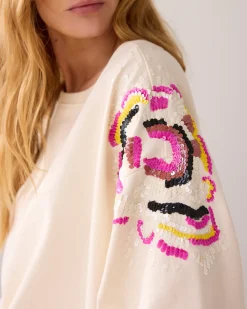 Hand-embroidered boxy jumper