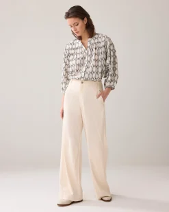 Long trousers in lyocell blend