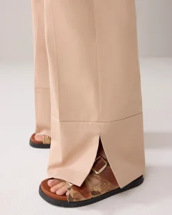 Long trousers with slit