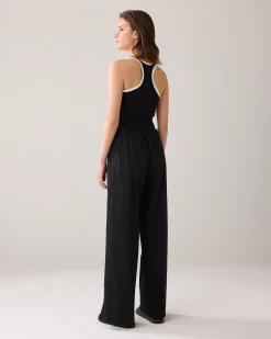 Long trousers with slit