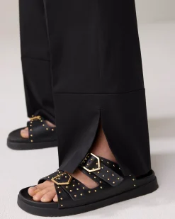 Long trousers with slit