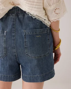 Loose fit denim short