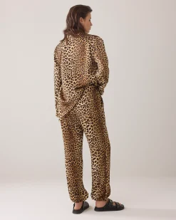 Puff trousers with panther print