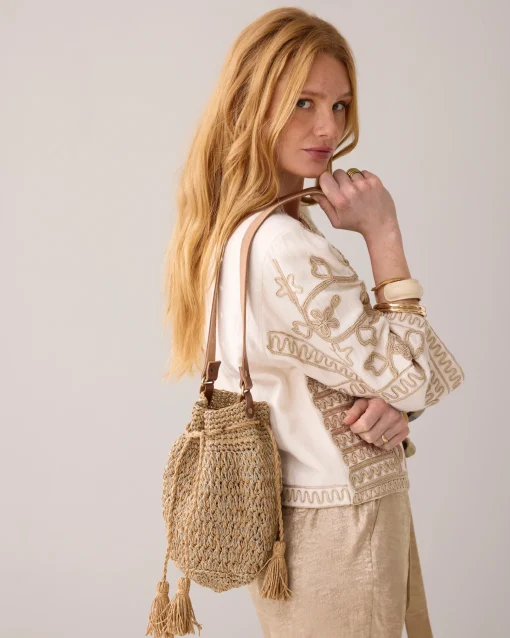 Raffia shoulder bag