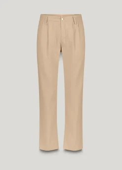 Tapered trousers in linen blend