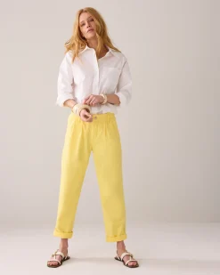 Tapered trousers in linen blend