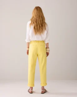 Tapered trousers in linen blend