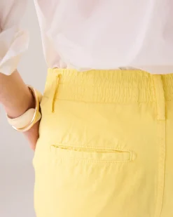 Tapered trousers in linen blend