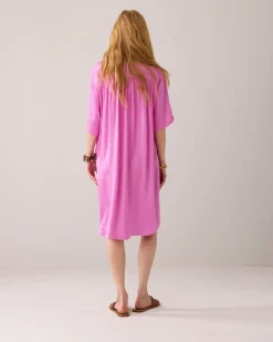 Tunic dress with button fastening