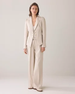 Wide-leg trousers in linen look