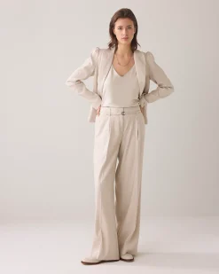 Wide-leg trousers in linen look