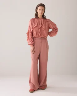 Wide-leg trousers in lyocell blend